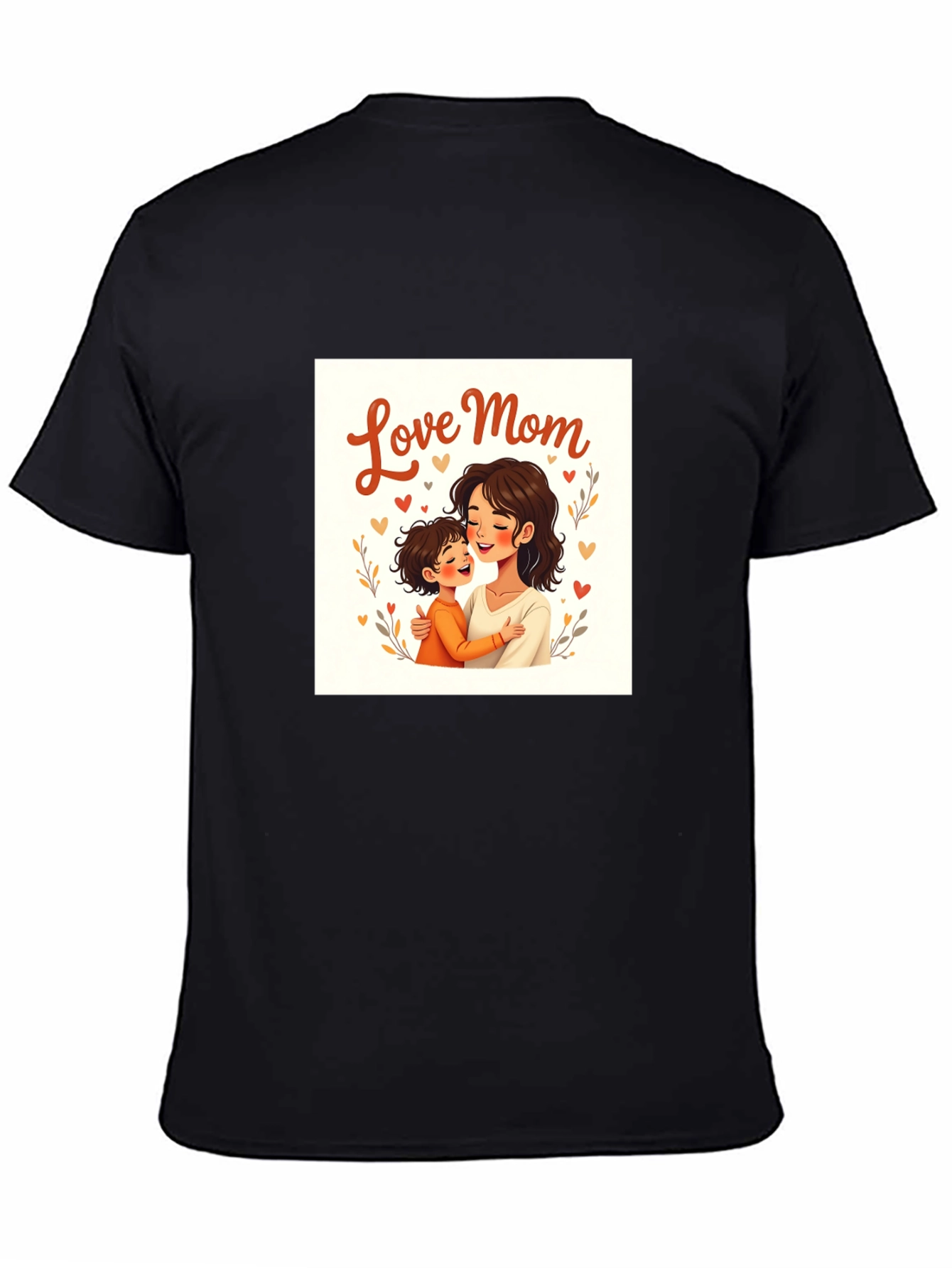 Love Mom Graphic Tee - Black Cotton T-Shirt
