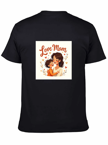 Love Mom Graphic Tee - Black Cotton T-Shirt
