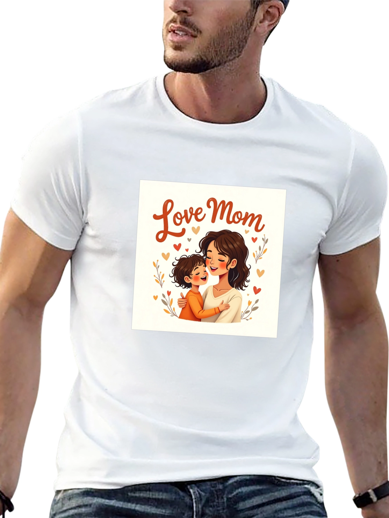 Love Mom Graphic Tee - Black Cotton T-Shirt