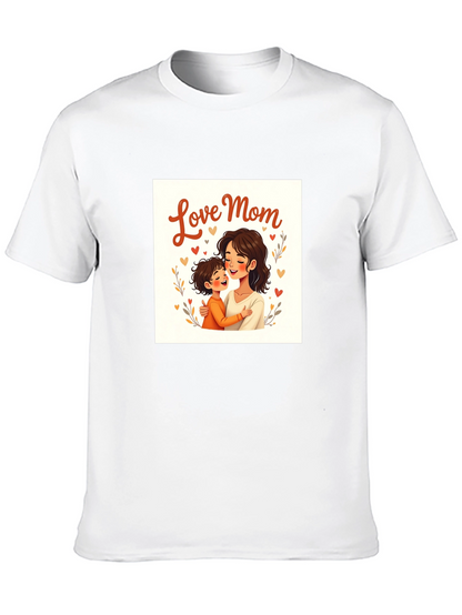 Love Mom Graphic Tee - Black Cotton T-Shirt