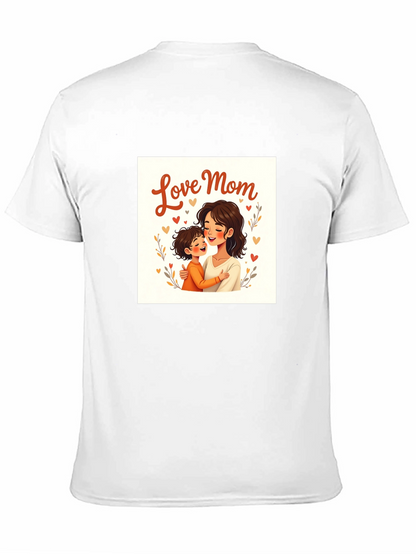 Love Mom Graphic Tee - Black Cotton T-Shirt