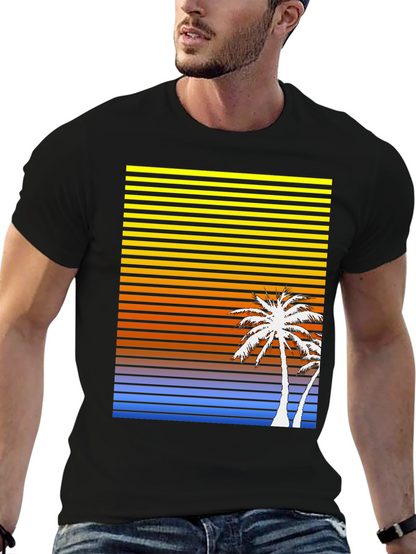 Sunset Palm Tree Graphic T-Shirt