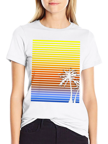 Sunset Palm Tree Graphic T-Shirt