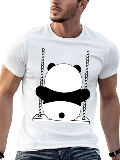 Panda Swing Graphic T-Shirt - Fun & Unique Design