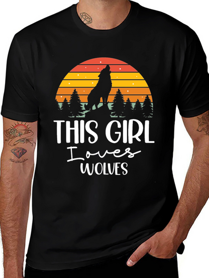 This Girl Loves Wolves Black T-Shirt