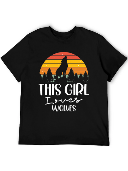 This Girl Loves Wolves Black T-Shirt