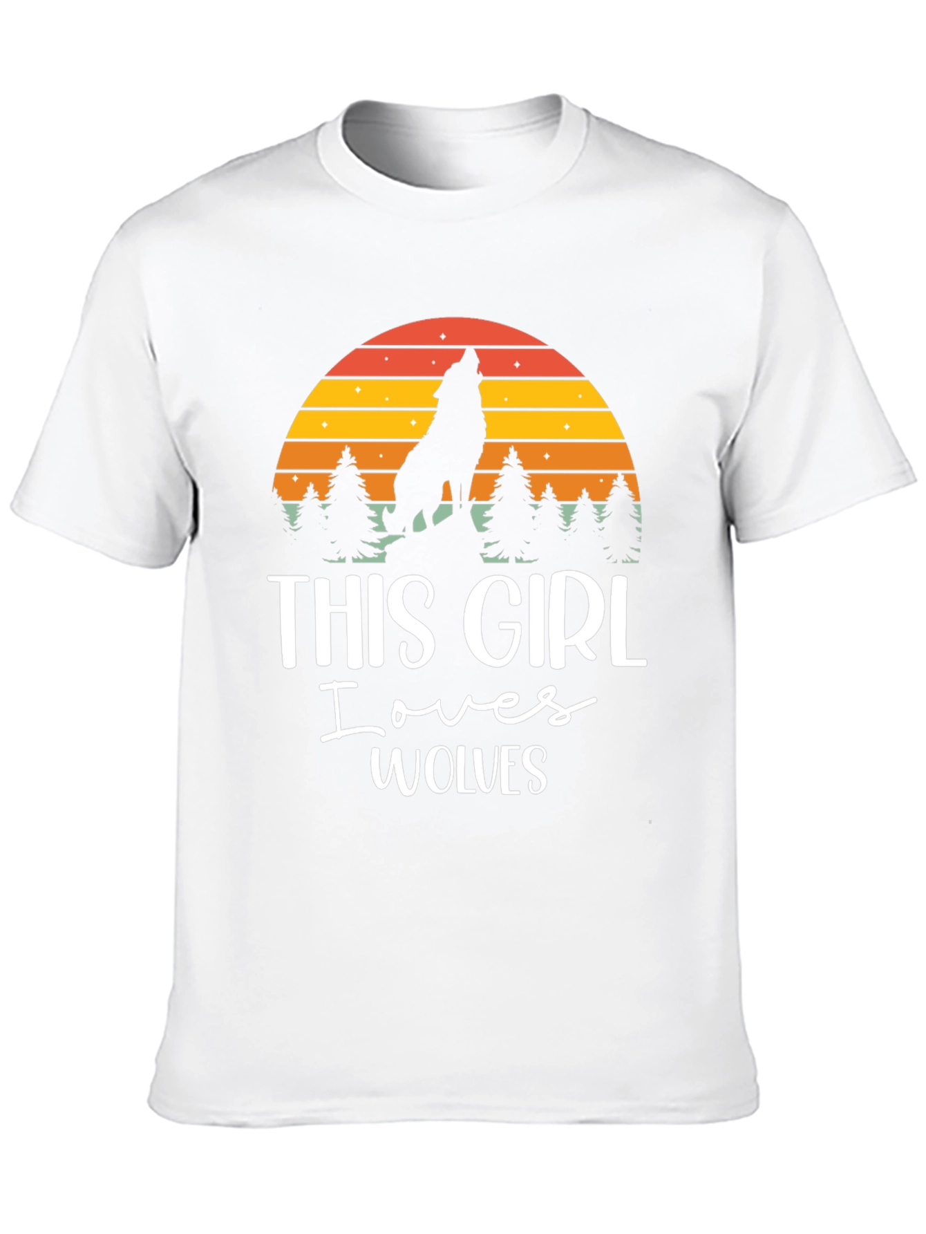 This Girl Loves Wolves Black T-Shirt