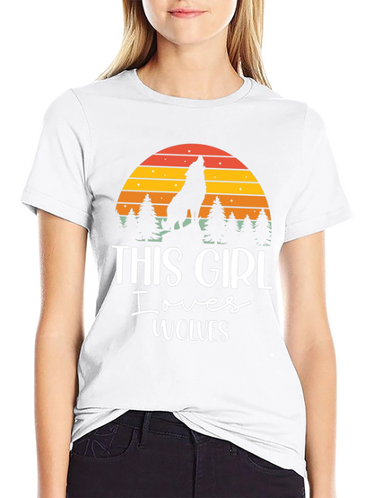 This Girl Loves Wolves Black T-Shirt