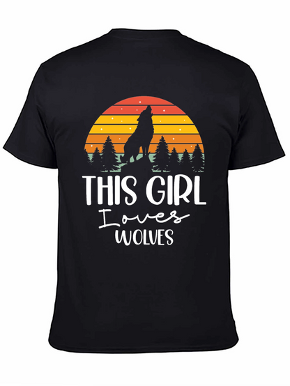 This Girl Loves Wolves Black T-Shirt