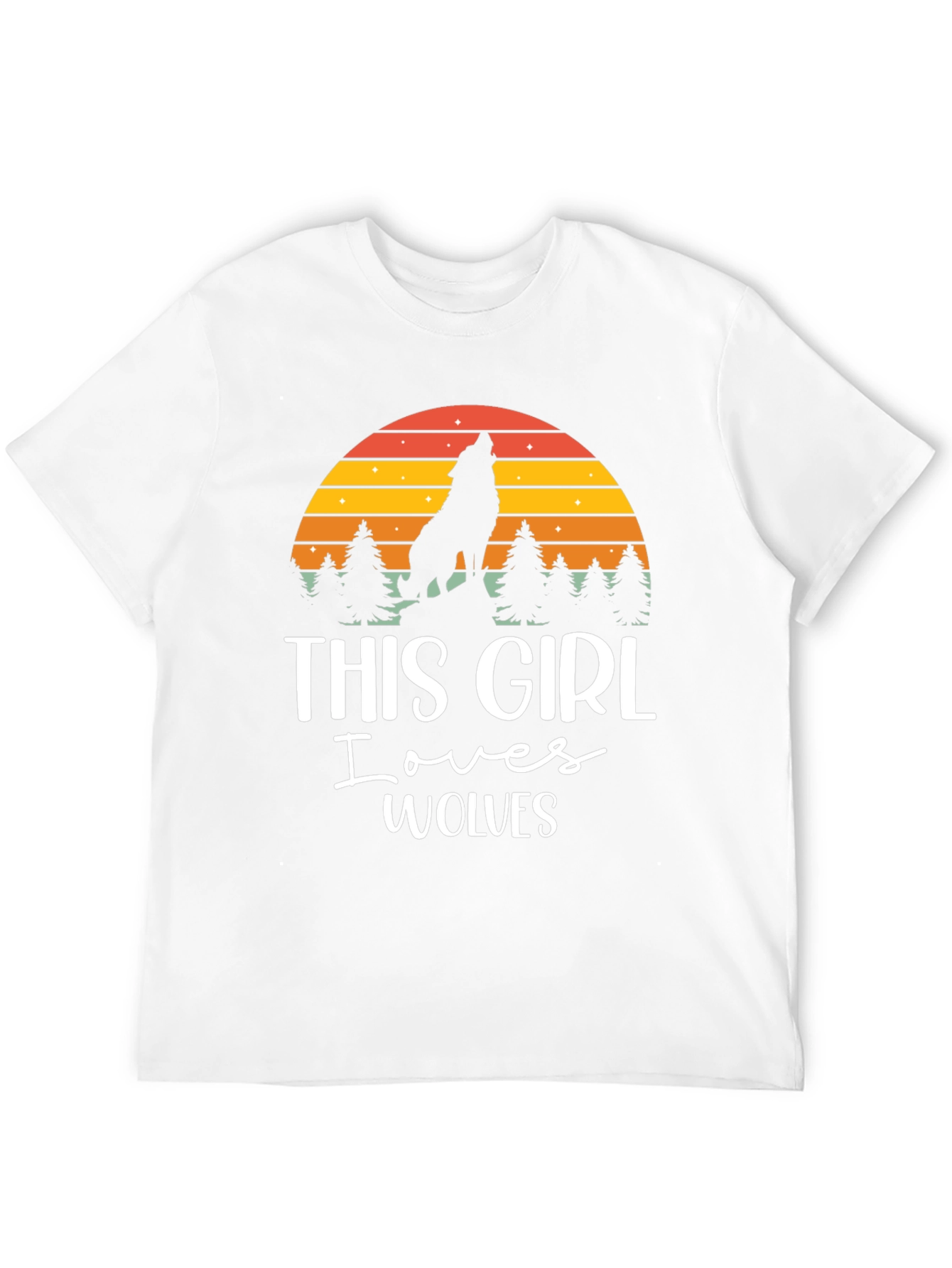 This Girl Loves Wolves Black T-Shirt