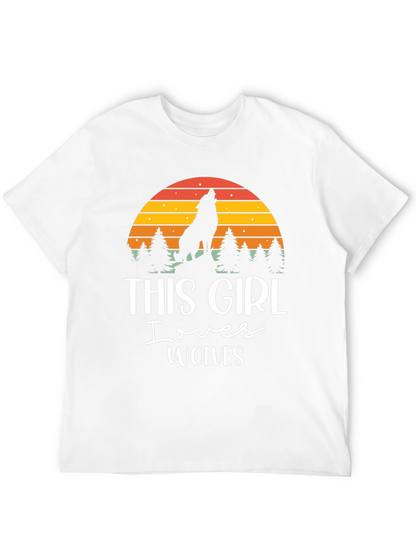 This Girl Loves Wolves Black T-Shirt