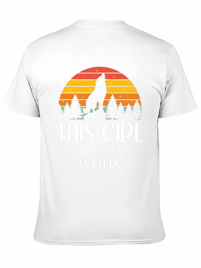 This Girl Loves Wolves Black T-Shirt