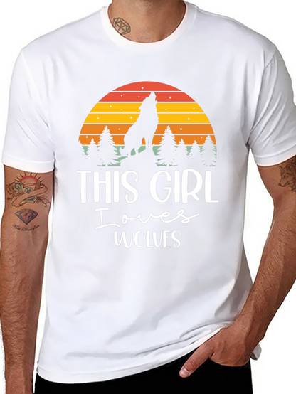 This Girl Loves Wolves Black T-Shirt