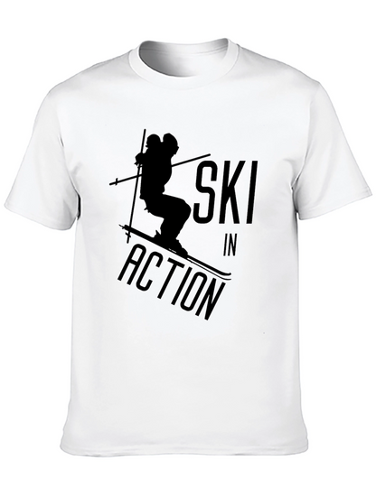 Ski In Action Black Graphic T-Shirt