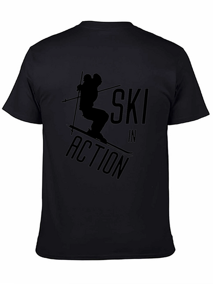 Ski In Action Black Graphic T-Shirt