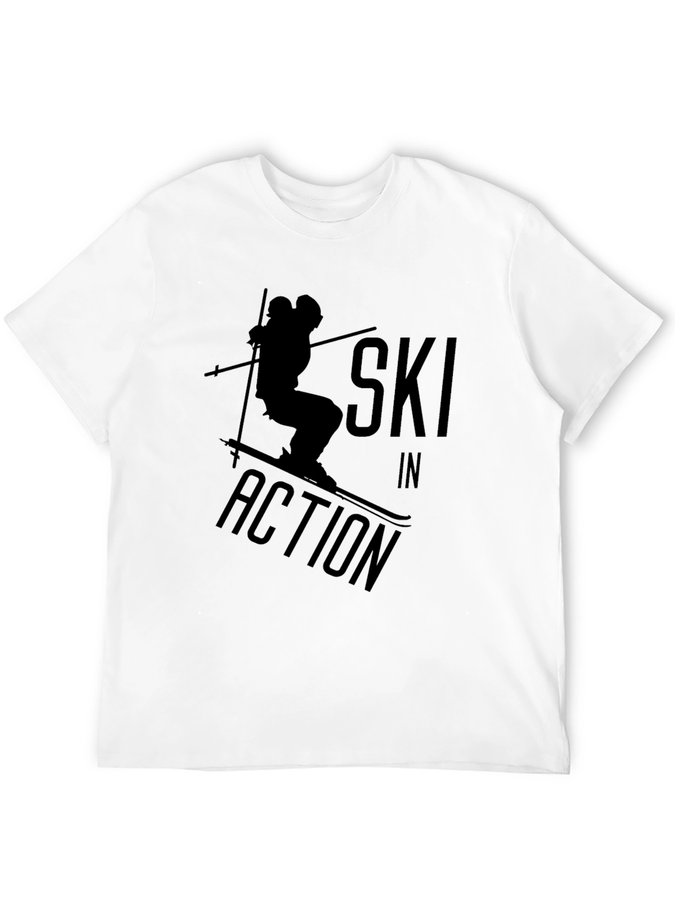 Ski In Action Black Graphic T-Shirt