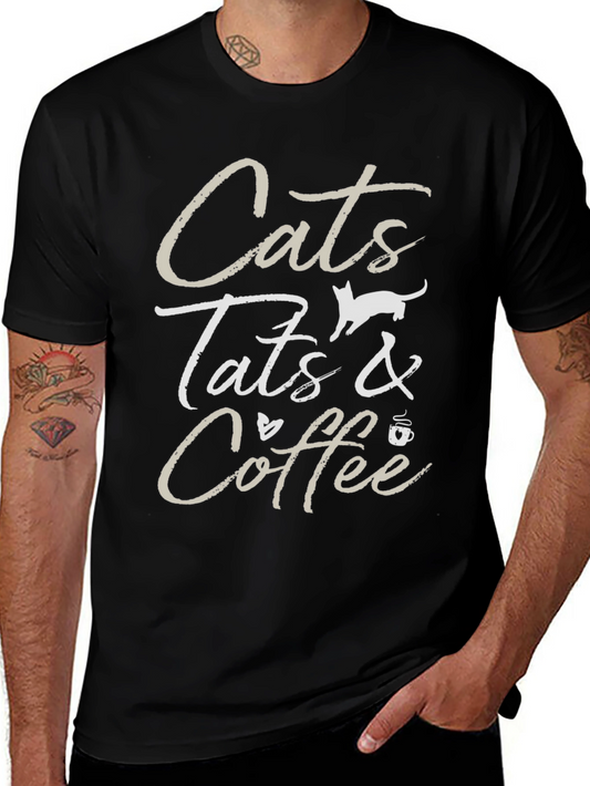 Cats Tats & Coffee Graphic Tee