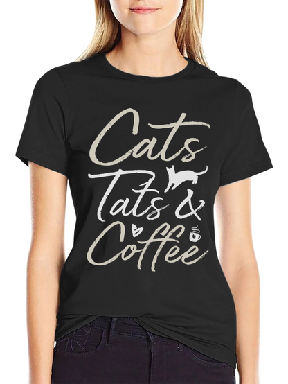 Cats Tats & Coffee Graphic Tee