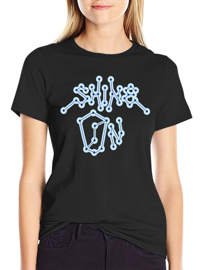 Shine On Graphic Tee - Constellation Design Black