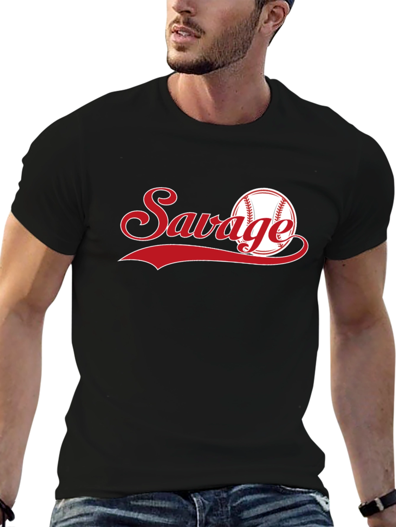 Savage Baseball Graphic T-Shirt