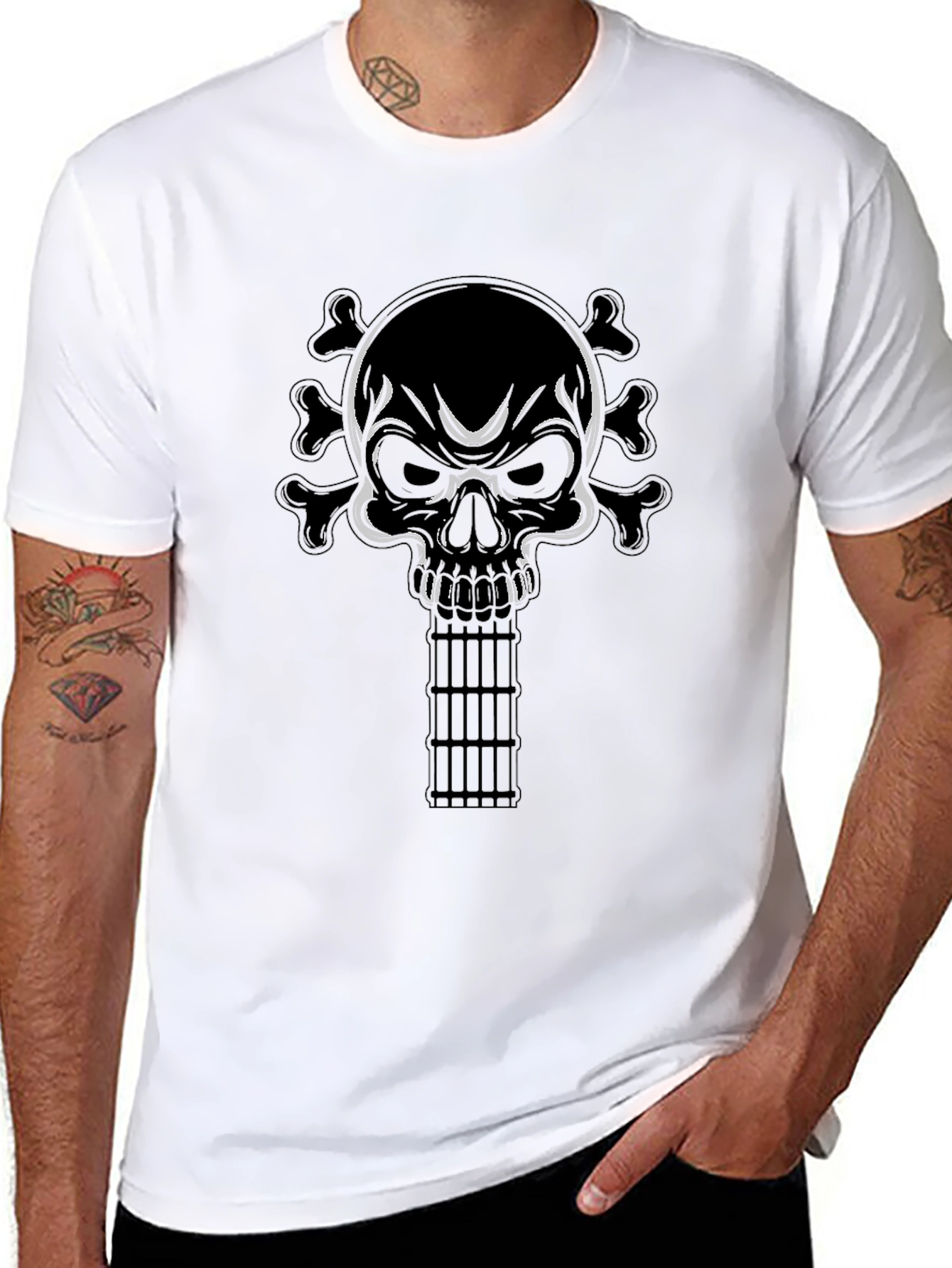 Skull & Guitar T-Shirt - Rocker Style