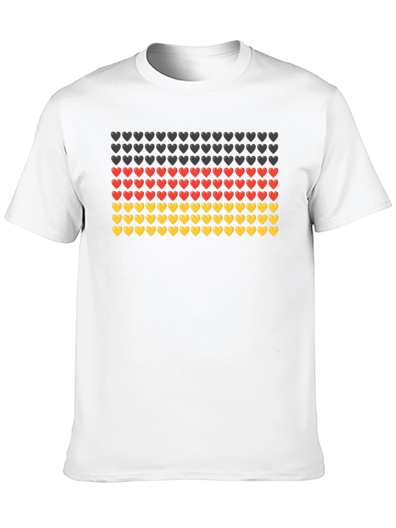 German Flag Hearts T-Shirt - Black