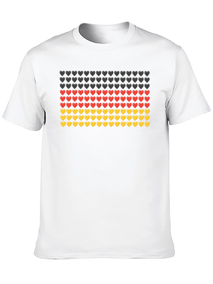 German Flag Hearts T-Shirt - Black
