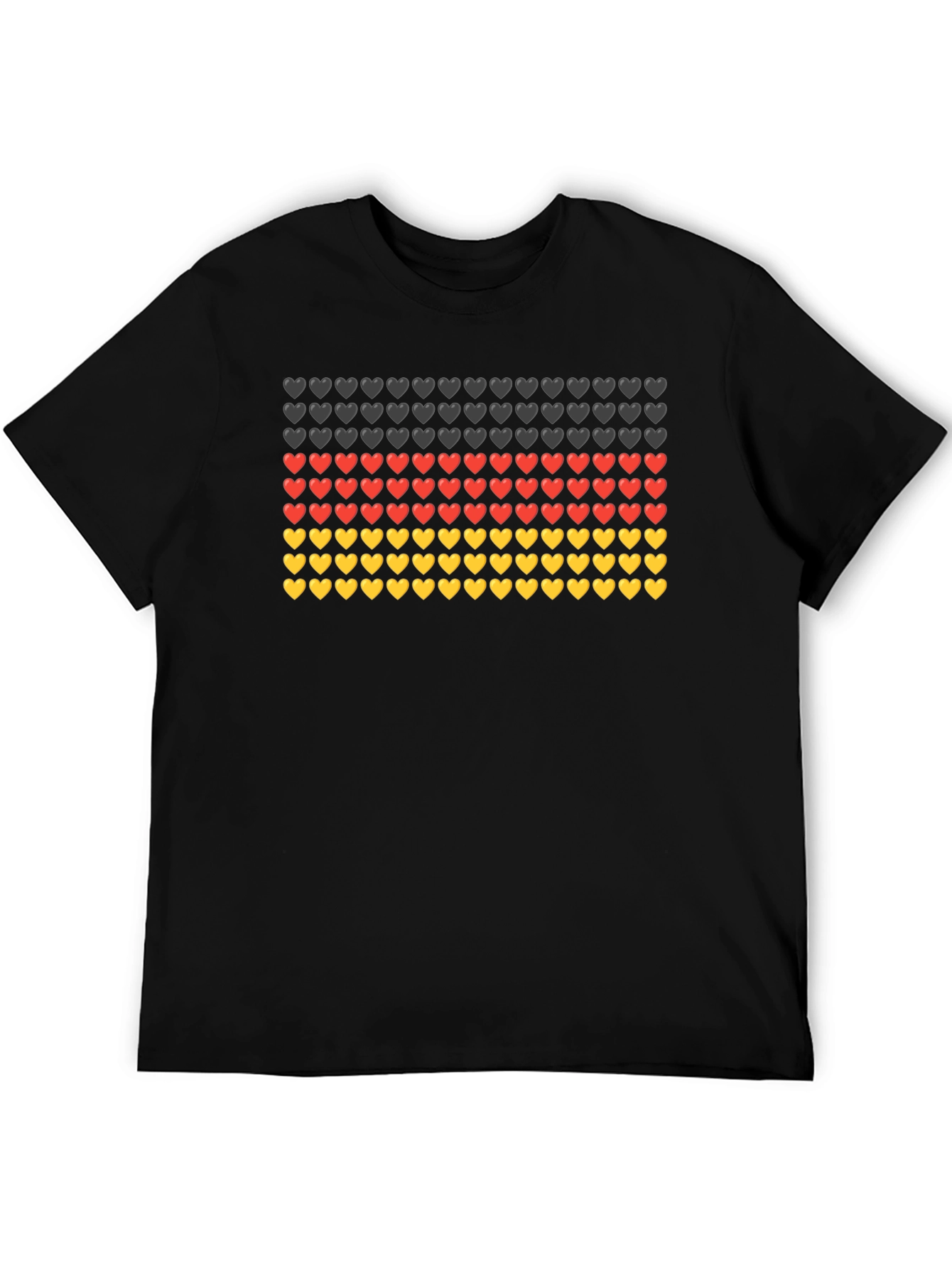 German Flag Hearts T-Shirt - Black