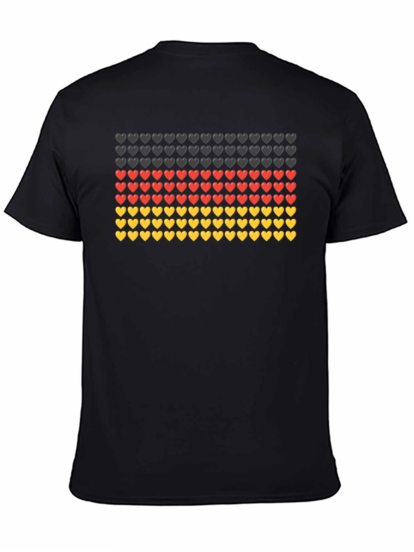 German Flag Hearts T-Shirt - Black