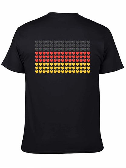 German Flag Hearts T-Shirt - Black