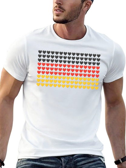 German Flag Hearts T-Shirt - Black