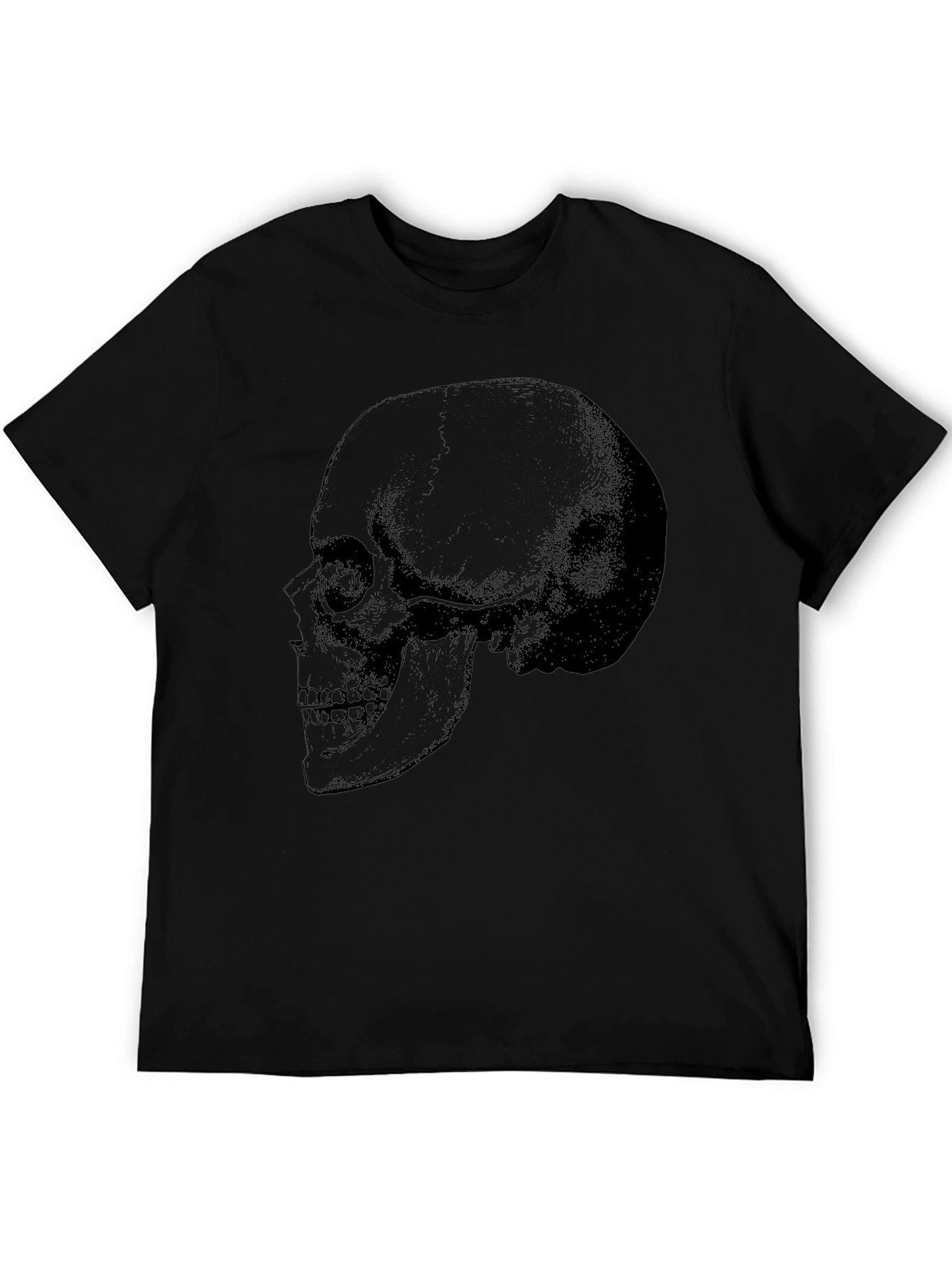Skull Graphic Tee - Mens Black Cotton T-Shirt