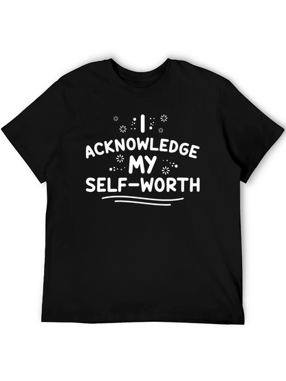Acknowledge My Self-Worth Black T-Shirt