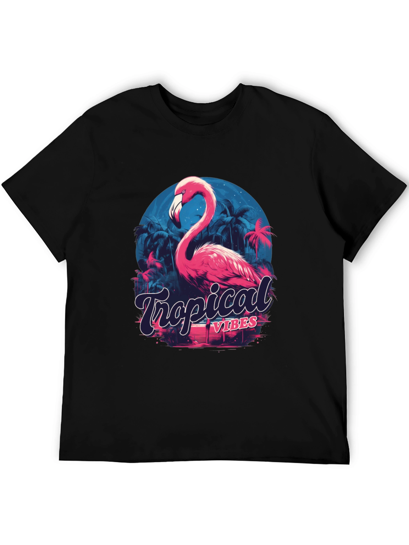 Tropical Vibes Flamingo Graphic T-Shirt