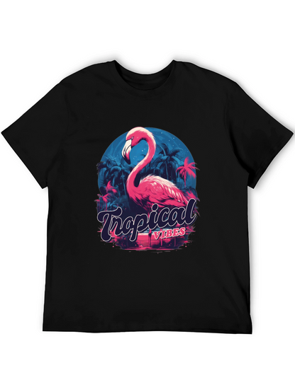 Tropical Vibes Flamingo Graphic T-Shirt