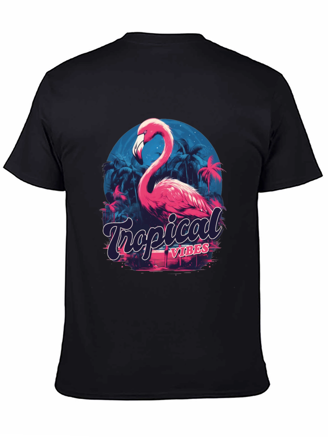 Tropical Vibes Flamingo Graphic T-Shirt