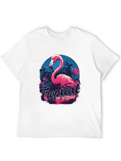 Tropical Vibes Flamingo Graphic T-Shirt