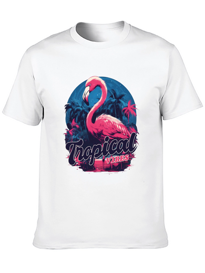 Tropical Vibes Flamingo Graphic T-Shirt