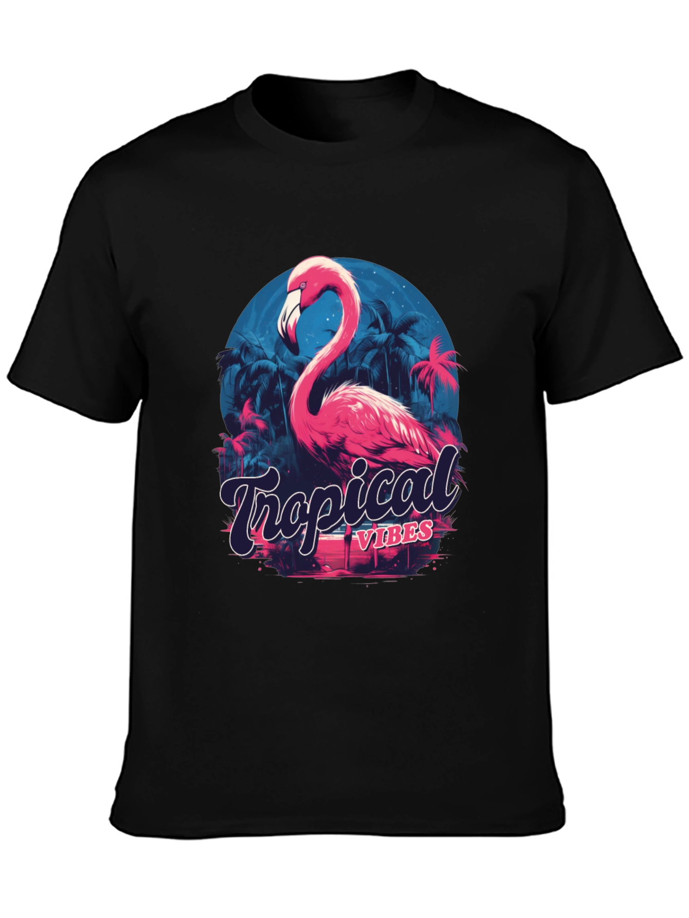 Tropical Vibes Flamingo Graphic T-Shirt