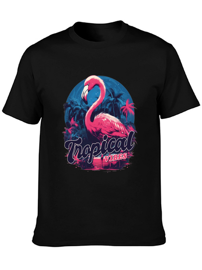 Tropical Vibes Flamingo Graphic T-Shirt