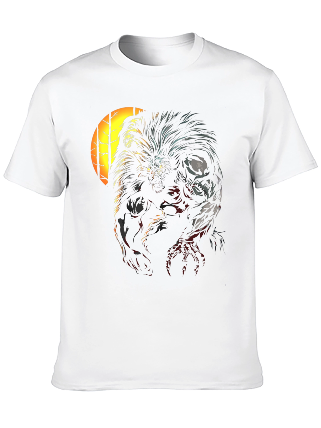 Werewolf Graphic Print Black T-Shirt