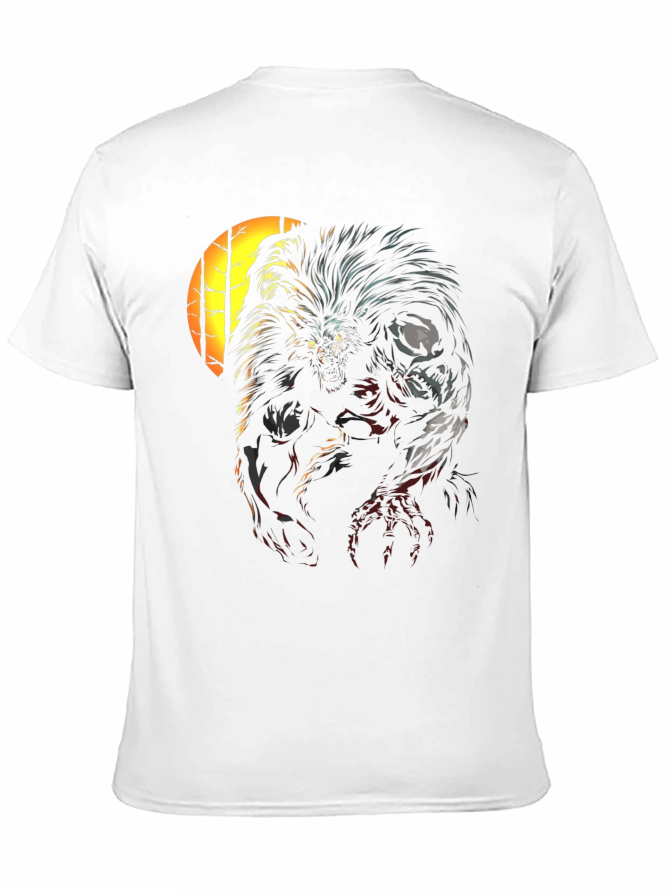 Werewolf Graphic Print Black T-Shirt