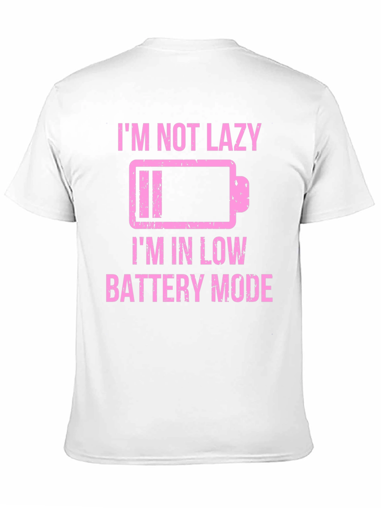 Funny Low Battery Mode Graphic Tee - Black