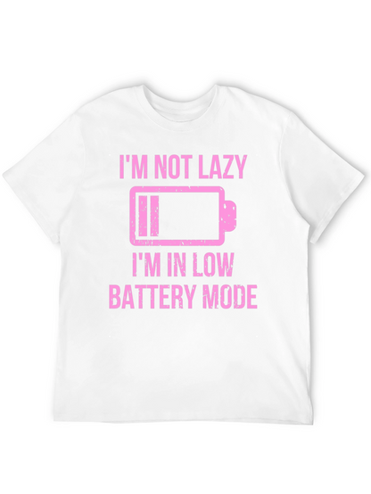 Funny Low Battery Mode Graphic Tee - Black
