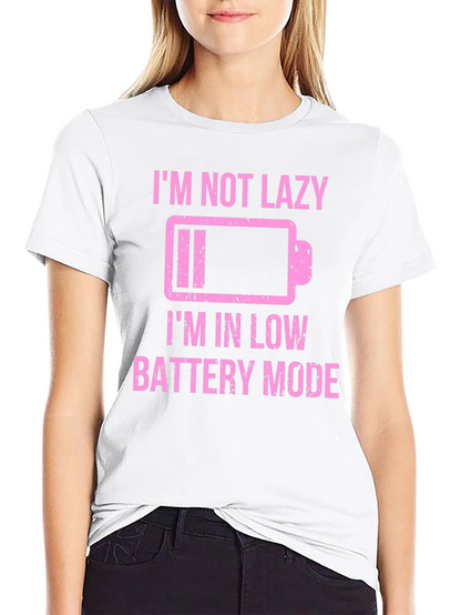 Funny Low Battery Mode Graphic Tee - Black