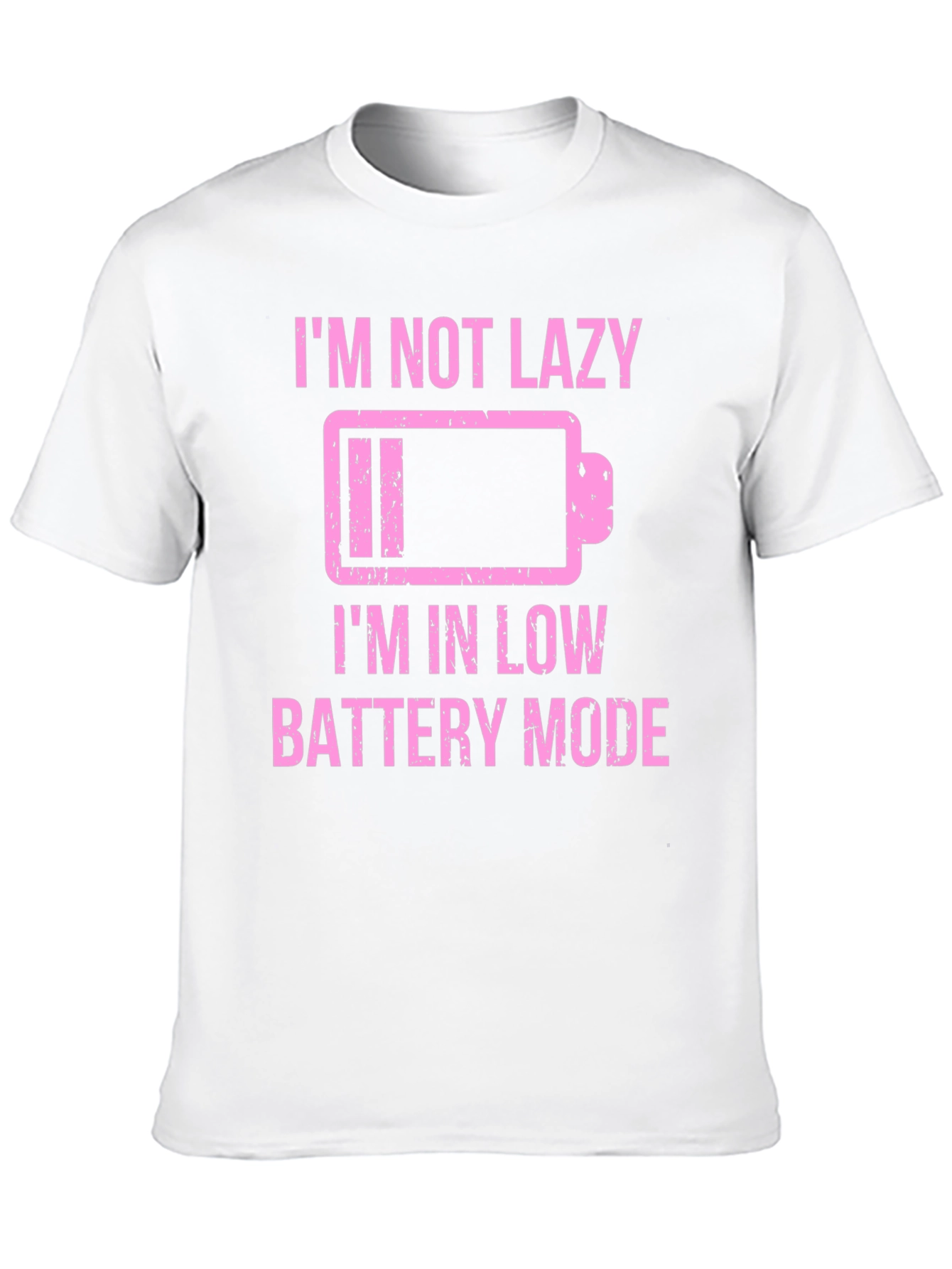 Funny Low Battery Mode Graphic Tee - Black