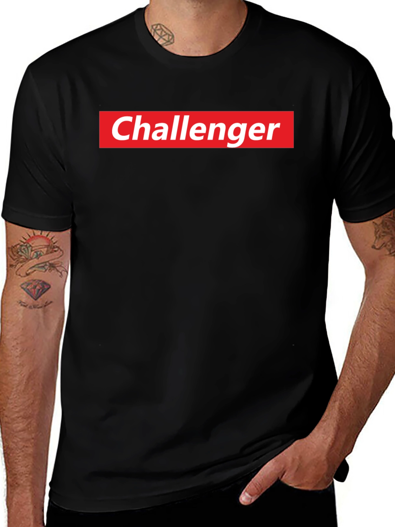 Challenger Logo T-Shirt - Black - Adult Unisex
