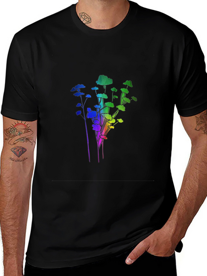 Rainbow Trees Black T-Shirt
