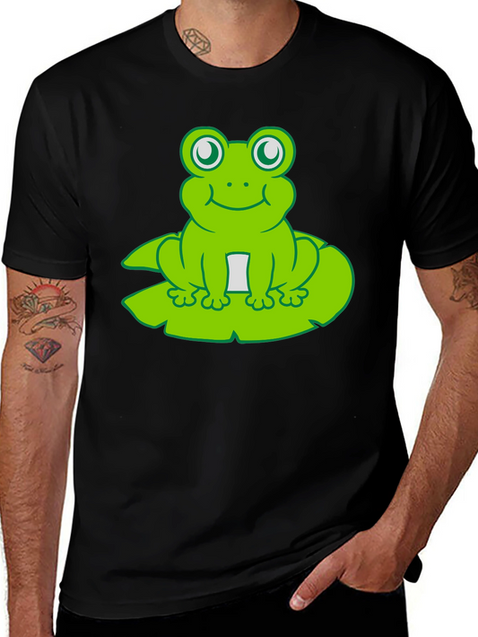 Frog On Lily Pad T-Shirt - Cute Cartoon Tee