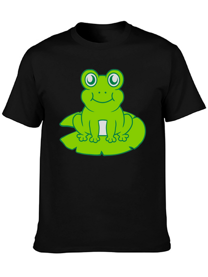 Frog On Lily Pad T-Shirt - Cute Cartoon Tee